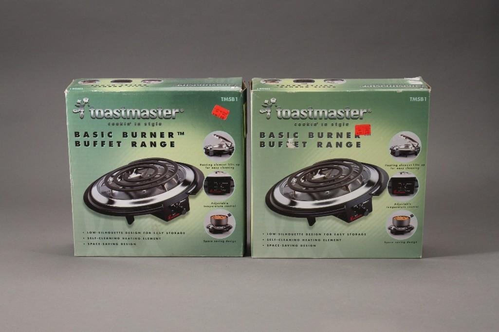 Toastmaster Burner (2): Model TMSB1 basic burner with adjustable temperature control, self cleaning heating element and designed with easy storage.