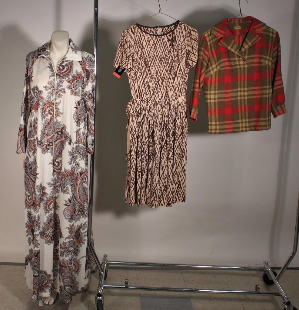 Ladies Vintage Dresses (3): L' Aiglon ladies dress size 10 (NWT), Junior Miss plaid blazer, and a Leonora dress size large 