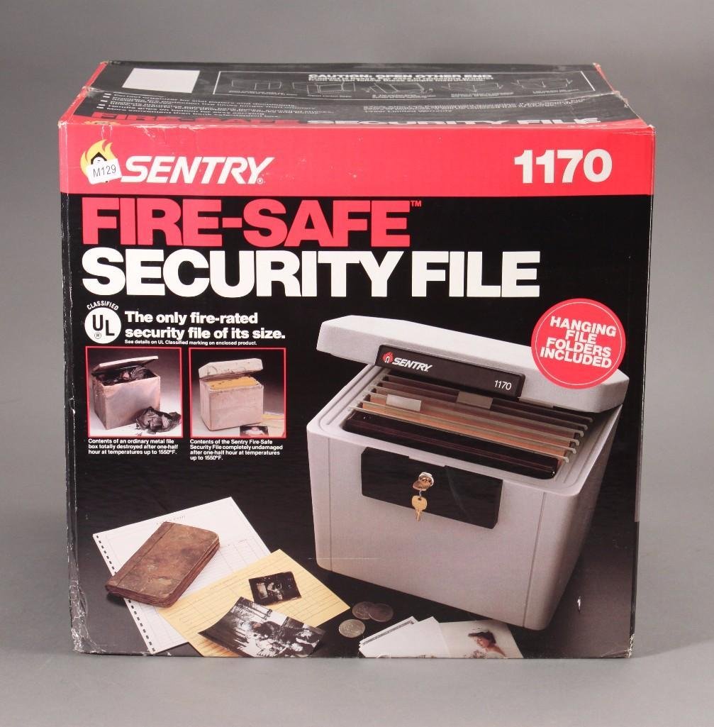 Security File Box: Fire Safe Sentry security file, model no 170, new in original packaging.