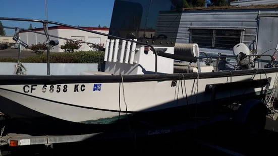 Boston Whaler 16 Foot Boat with Trailer: Bosten&nbsp;Whaler boat with Johnson 4 Stroke 9.9&nbsp;Gas outboard motor. 16 foot boat, Calkins Trailer, needs wheel bearings, has permenant trailer license.