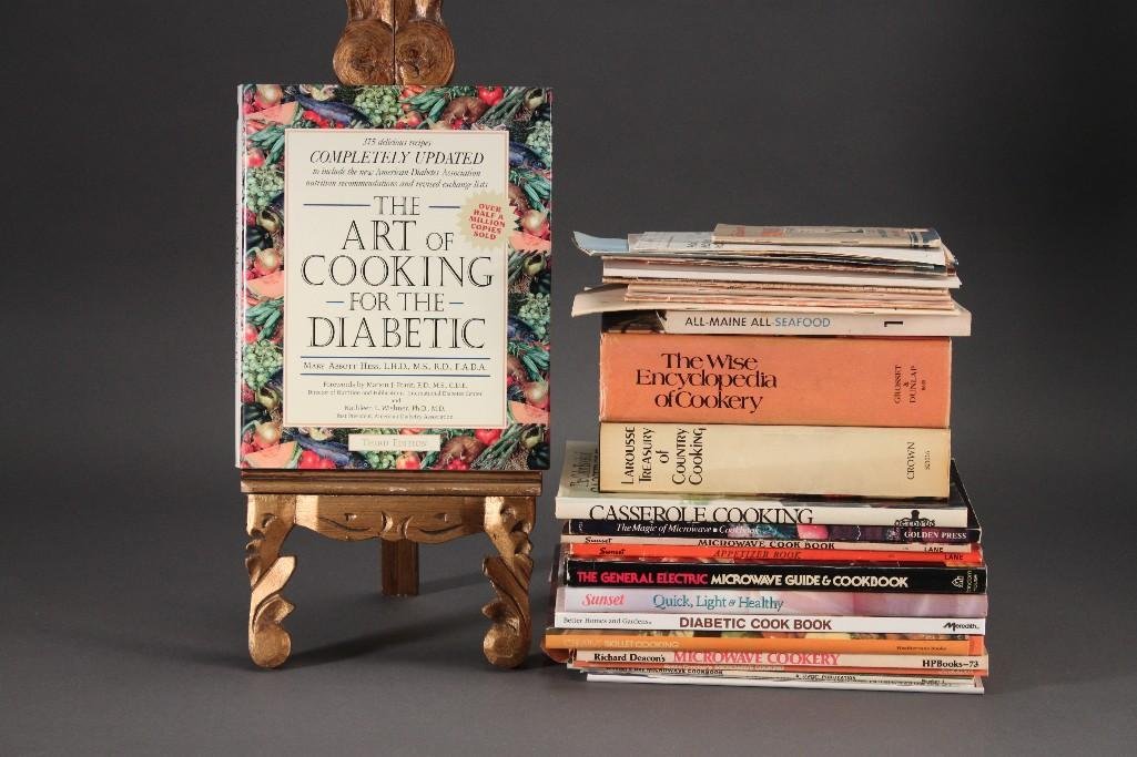 Vintage Cookbooks: Large lot includes The Encyclopedia of Cookery, Sunset Microwave Cookbook, Creative Skillet Cooking and more. 