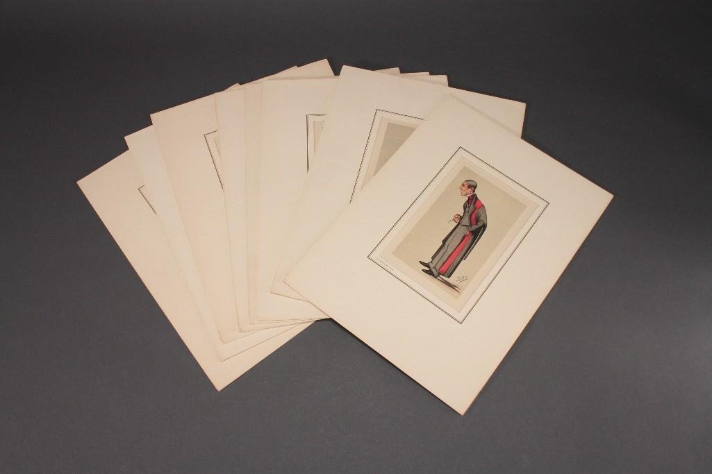 Art Caricature of Famous Chemists (9): Tinted prints include; Louis Pasteur, Sir Richard Owen, Sir William Crookes, Charles Darwin and more.