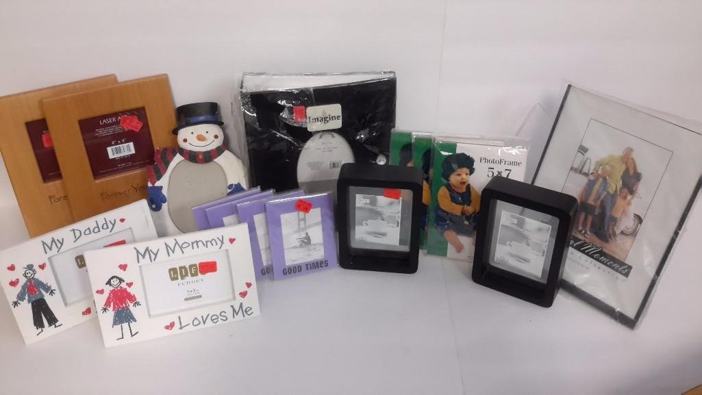 Picture Frames: 4 x 6 photo album, ceramic snowman frame, 5 x 7 and more