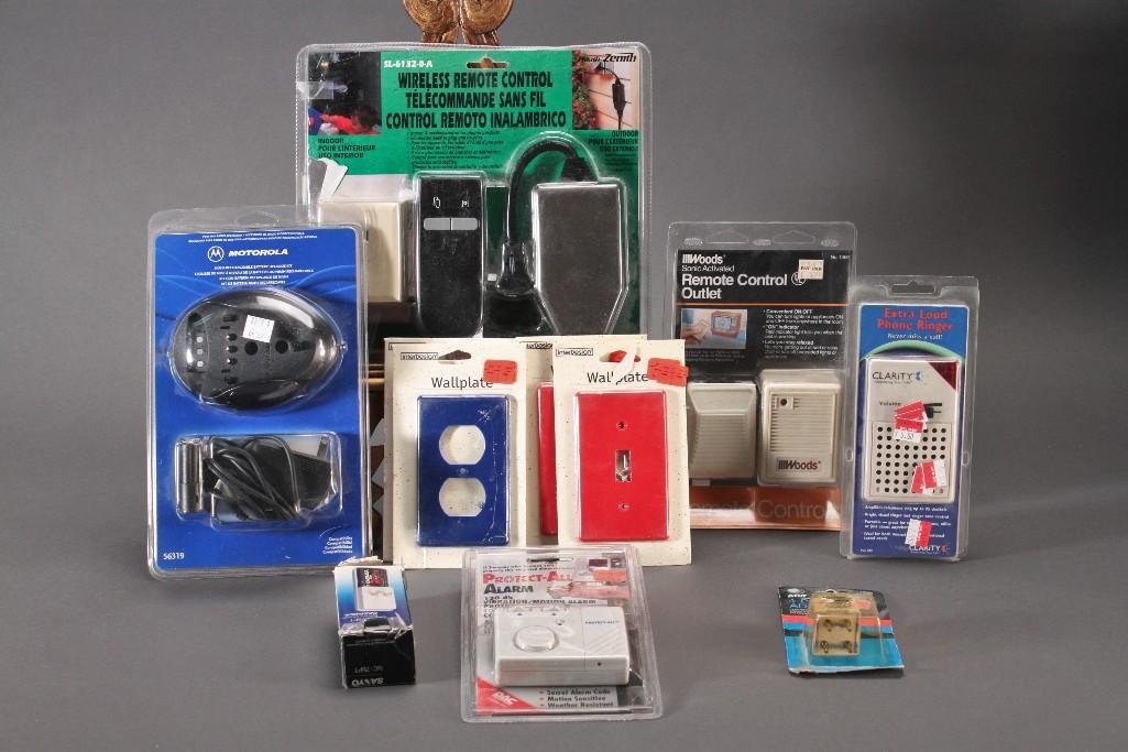 Electrical Gadgets: Electrical wall plates,Woods remote control outlet, Zenithwireless remote control, extra loud phone ringer and more.