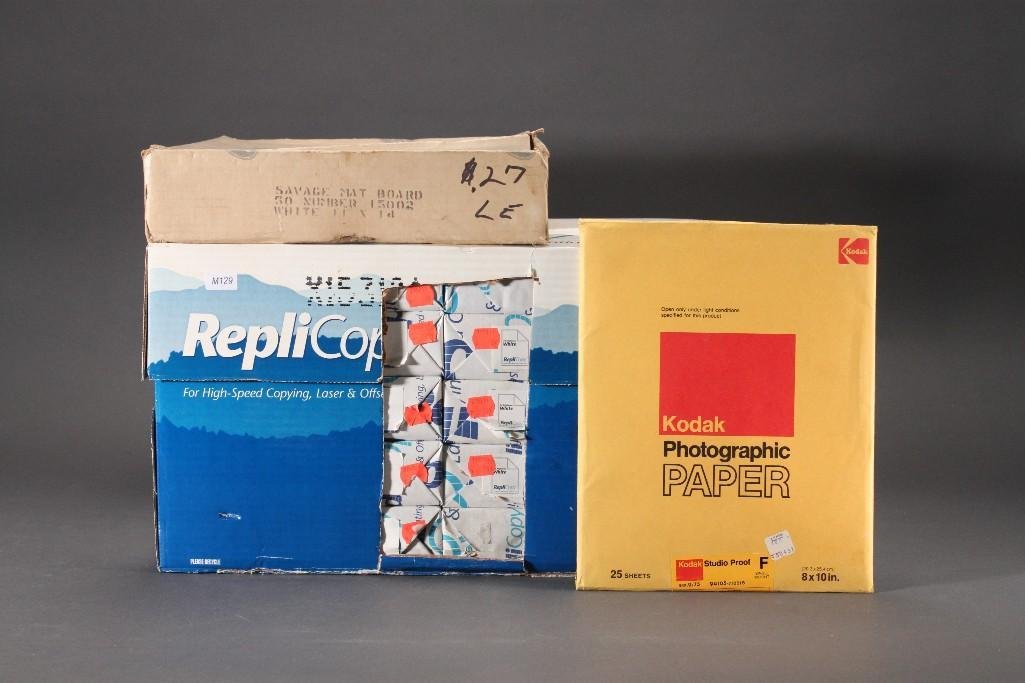 Copy Paper: RepliCopy 8 1/2 x 11 20lb box of copy paper 10 reams 5000 sheets, photographic paper and cardboard mats.