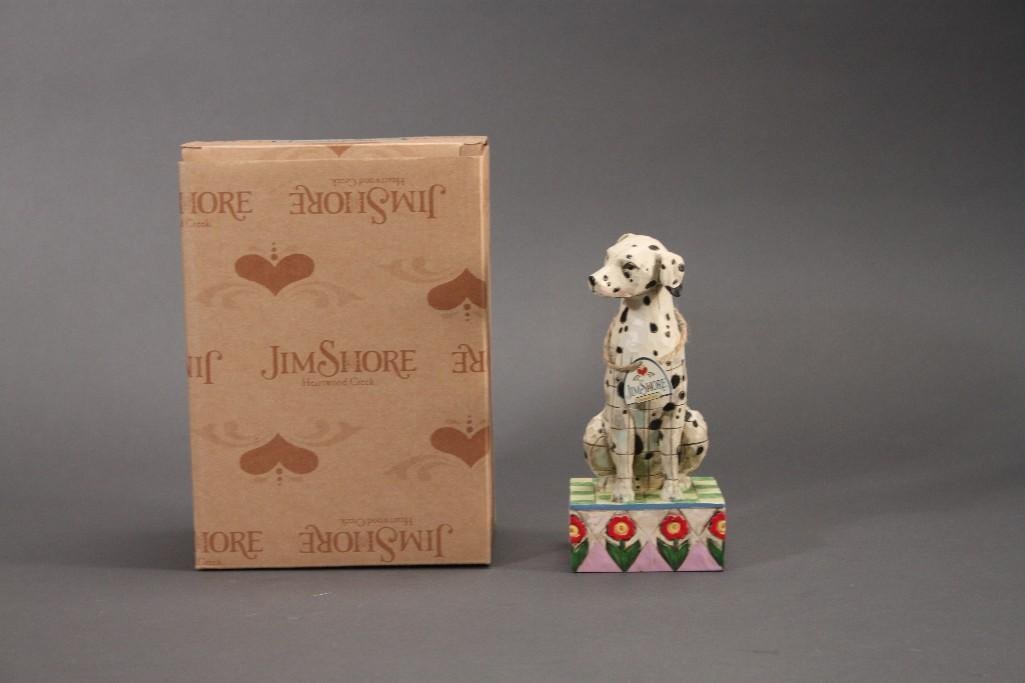 Jim Shore Spot Dalmation Dog Figurine: Jim Shore Heartwood Creek 2005 Dalmatian''Spot'' figurineV4004850, good condition with original box. 7'' tall.