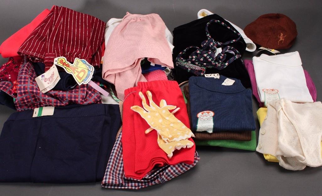 Vintage Children's Clothing: Children's clothing including; shorts, haltertops, shirts, sweaters, girls scouts hat, bell bottom pants, women's polyester stretchpants and more. Many still with tags and in good condition.