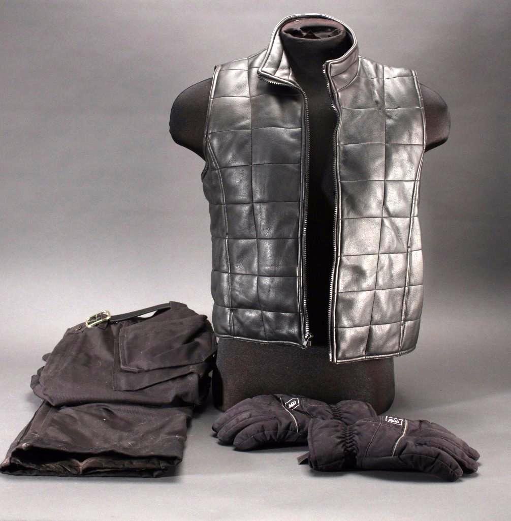 Clothing & Gloves (3): REI men's gloves size large, No Boundaries (juniors XL) vest, and a pair of men's Blaklader pants size 44/34, all are in good used condition