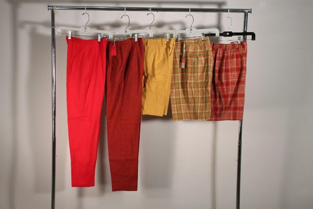 Ladies Vintage Shorts & Pants (5): Ladybug orange plaid shorts size 11 (NWT), green ladybug plaid shorts size 11 (NWT), Yellow Ladybug shorts size 11 (NWT), and more, all are in good condition