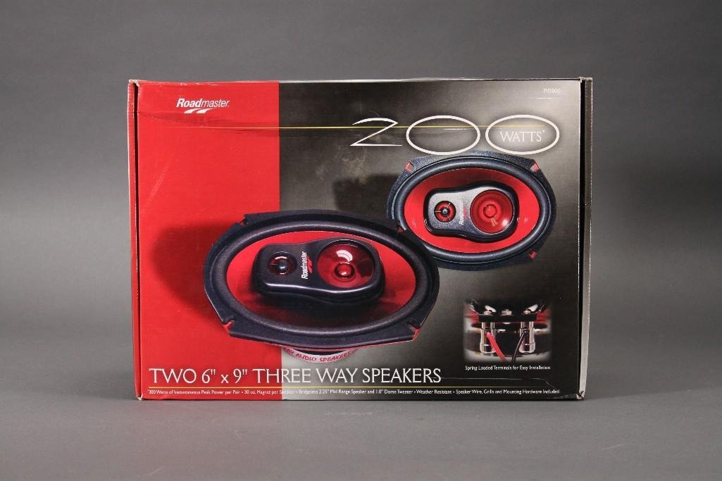 Roadmaster 6''x9'' Three Way Speakers: Two 6x9'' three way speaker NIB, 200 watts, model no RS900.
