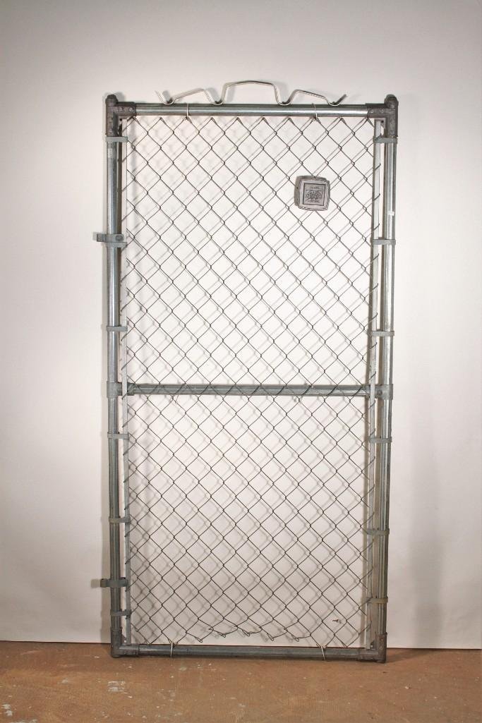 Metal Sears Armadillo Gate Door: Bottom has dent but otherwise in good condition. 71'' tall and 36'' wide.