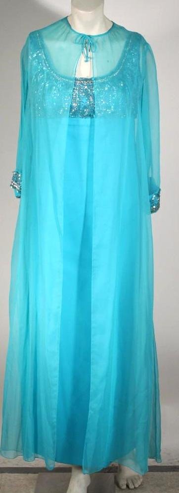 Ladies Teal Evening Gown (1 of 5)