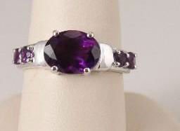 Deep Purple Amethyst Sterling Silver Ring (1 of 5)