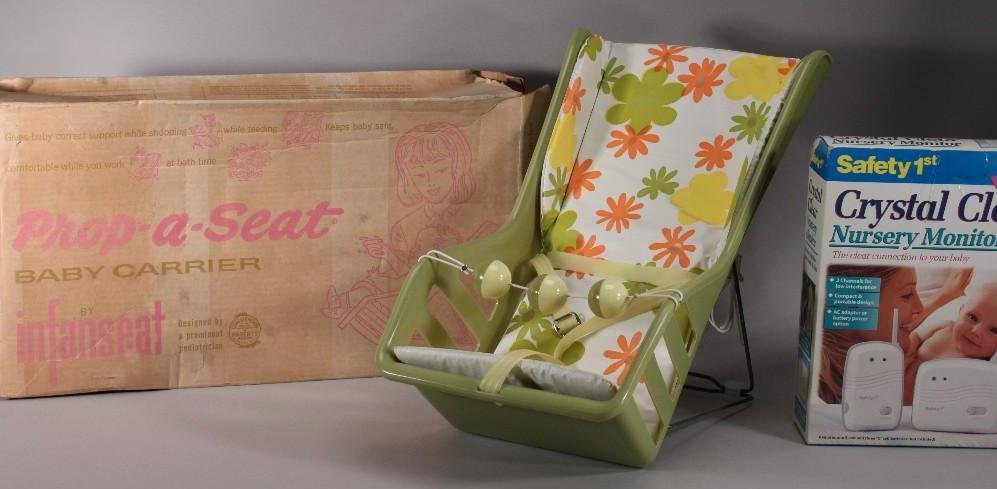 Baby Carrier and Baby Monitor (2): Prop a seat baby carrier and Crystal Clear baby monitor new in original packaging.