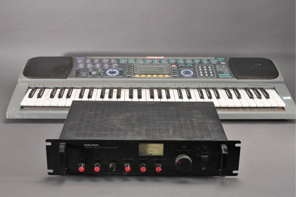Concertmate Keyboard and Amplifier (2): 100 watt Radio Shack MPA-101 PA amplifier and a Concertmate keyboard. Both items are pre owned.