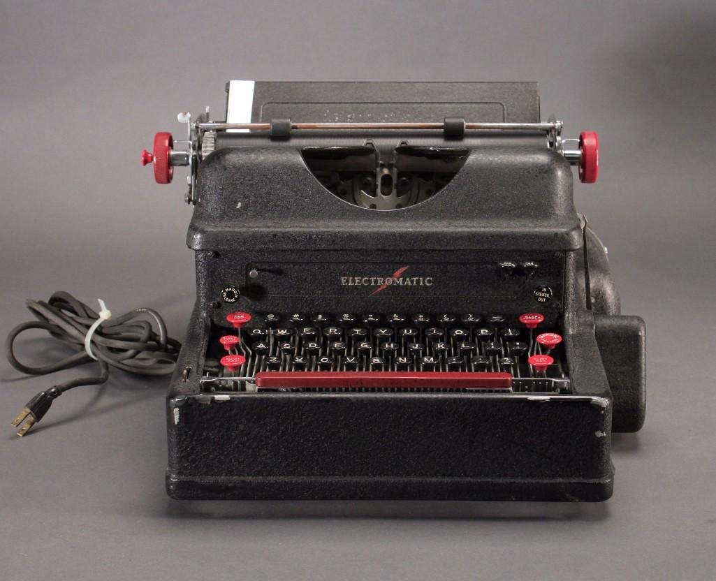 Electromatic Typewriter: Shows signs of age and wear.