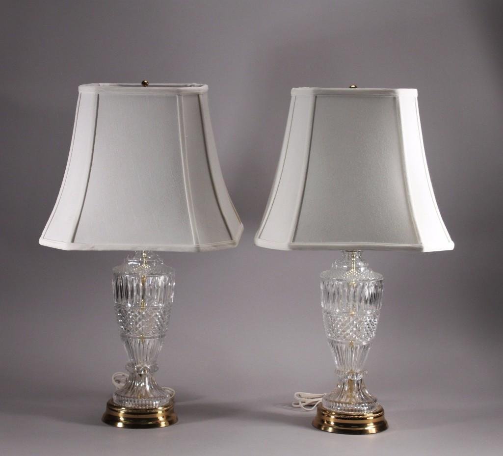 Vintage Cut Glass Table Lamps (Pair) (1 of 6)