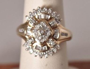 10KT Yellow Gold Diamond Dinner Ring (1 of 5)