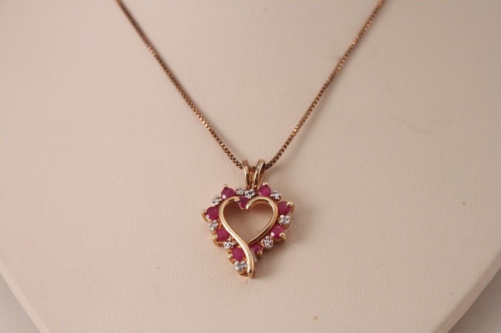 Diamond and Ruby Pendant and Sterling Chain (2) (1 of 8)