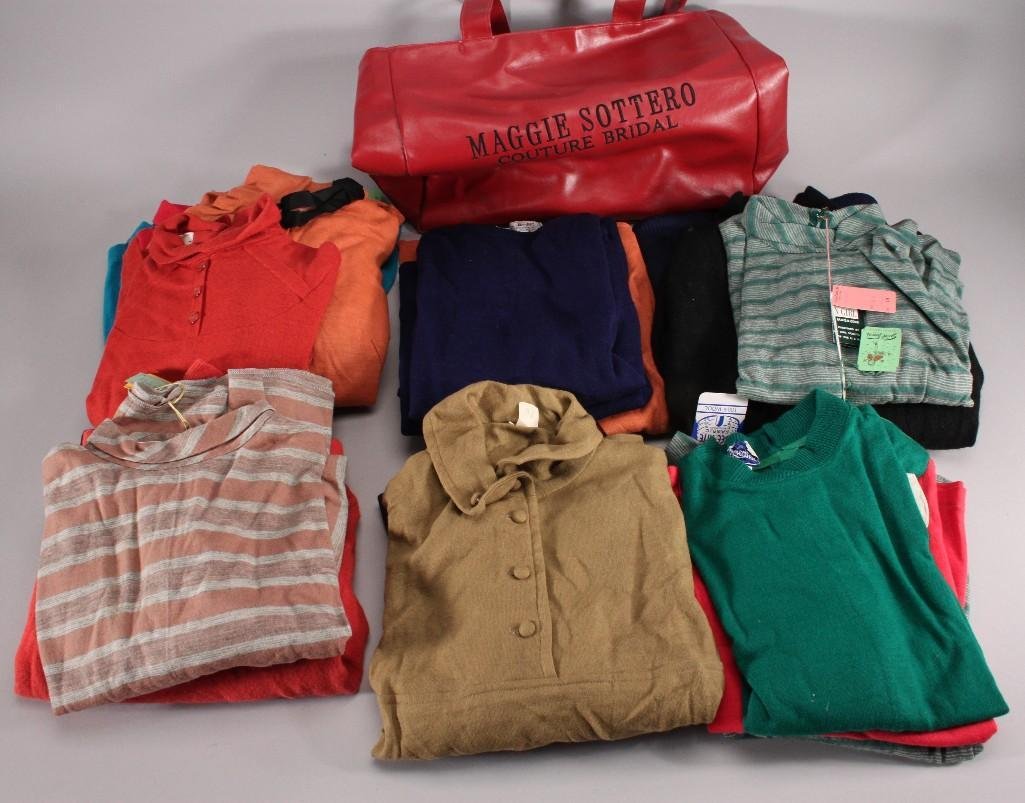 Ladies Vintage Tops and Sweaters: Brands include Lamora by Catalina, Jersey by Allen, Arnelle of California, Girl-Town, A Helen Harper Original, BlairmoorOriginal, and more. Sizes and colors vary. Some still have original tags. Also i