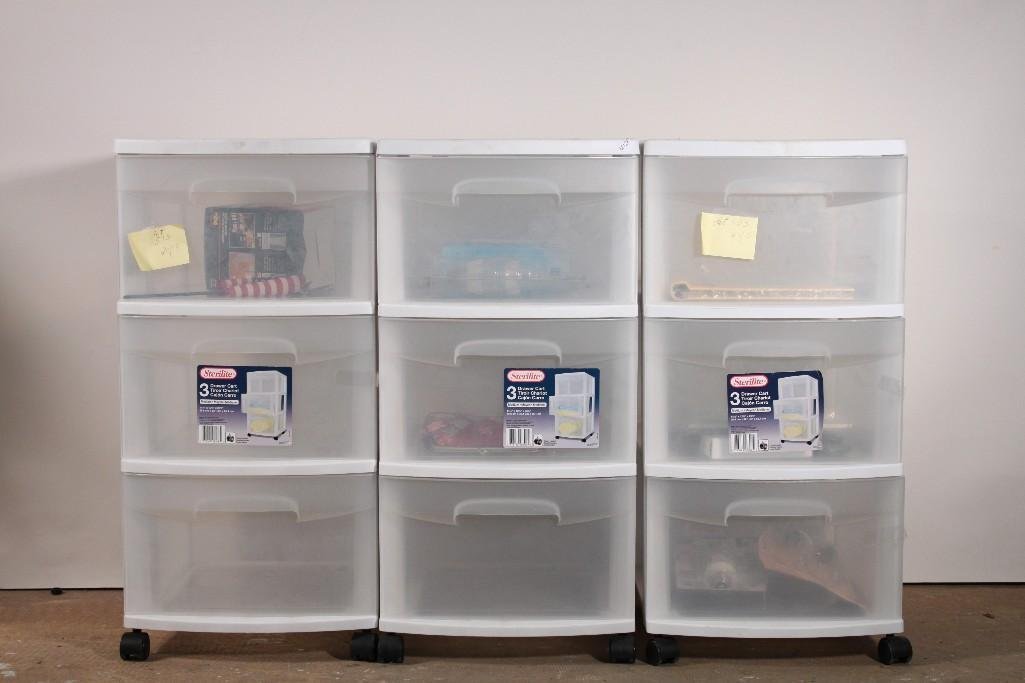 3 Drawer Carts On Wheels with Contents (3) (1 of 7)