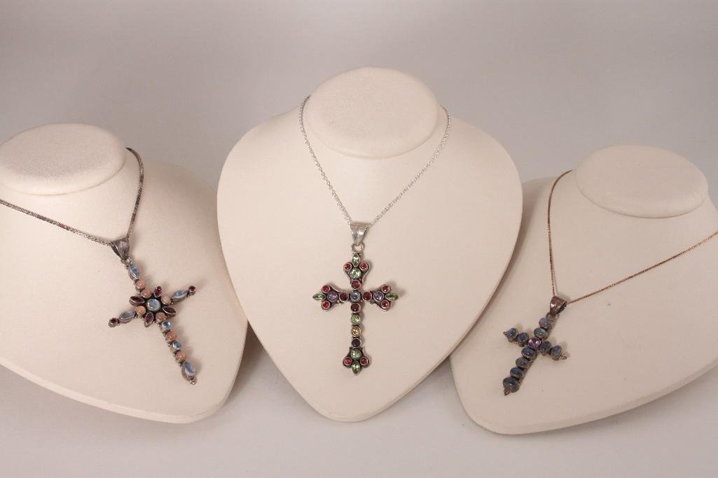Sterling Cross Pendants and Chains (3) (1 of 9)