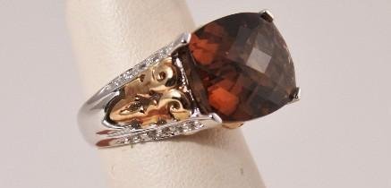 Victoria Wieck 2-Tone Sterling Topaz Ring (1 of 9)