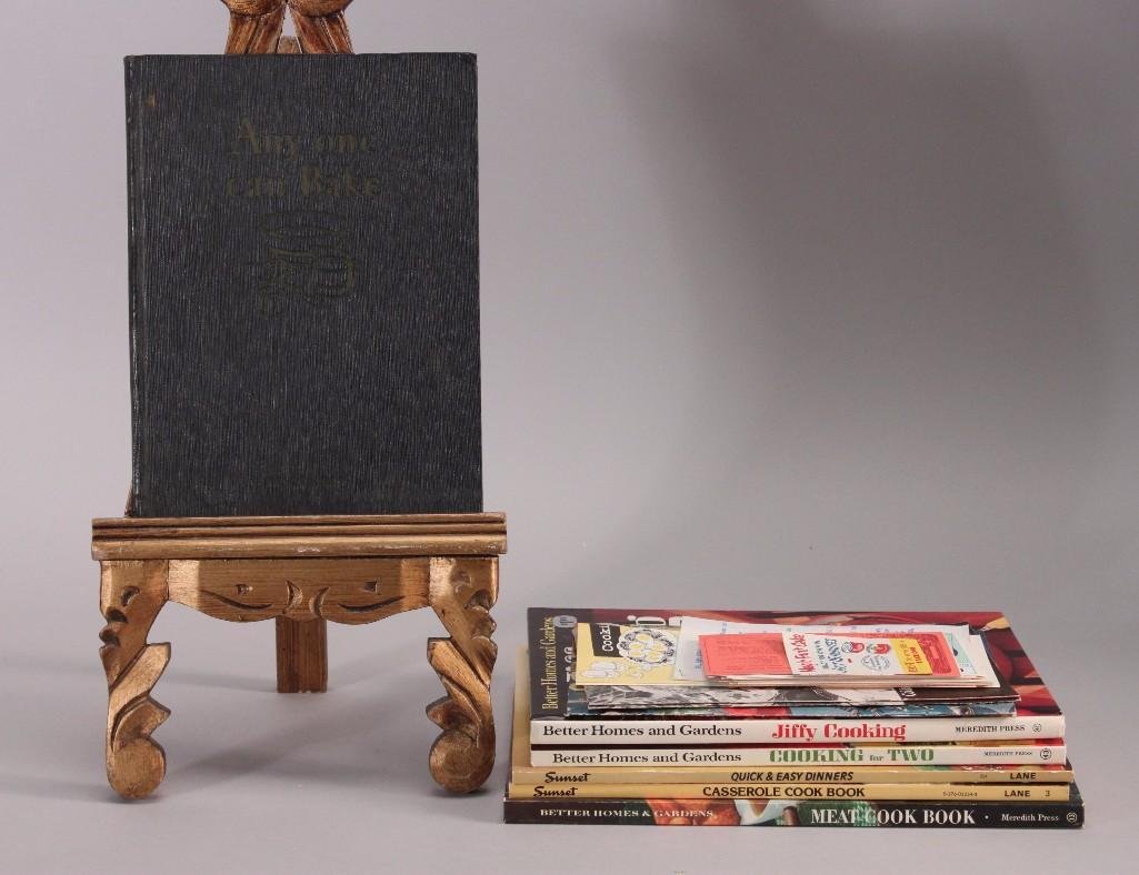 Vintage Cookbooks & Pamphlets: Collector's File Of Delectable California Turkey Recipes For Every Occasion (2), 1955 Planters They Taste So Good recipe pamphlet, 1927 Any One Can Bake by The Royal Baking Powder Co., 1980 Sunset Cas