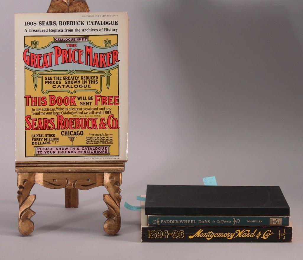 Reproduction Catalogs and Vintage Books (4): Titles include 1894-95 Montgomery Ward & Co, 1908 Sears Roebuck & Co (Catalogs arereproductions),1935 The Song of Songs andPaddle-Wheel days 1944.