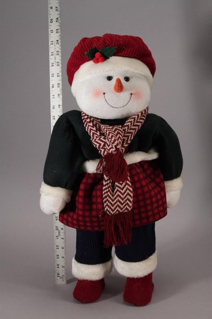 Decorative Snowman: Snowman stands 24" tall, Prima Creations, snowman has a wire body, shows minor wear otherwise in good condition.