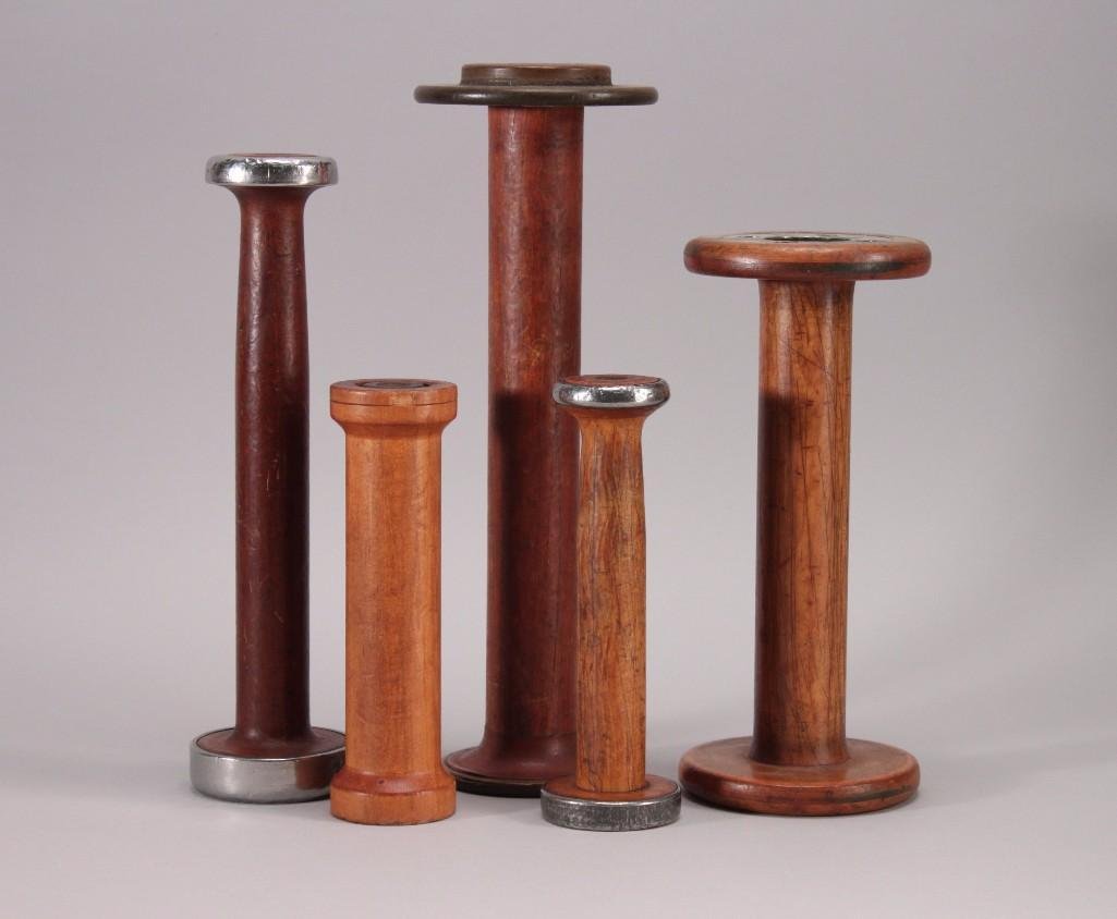 Vintage Wooden Industrial Thread Spools (5) (1 of 5)