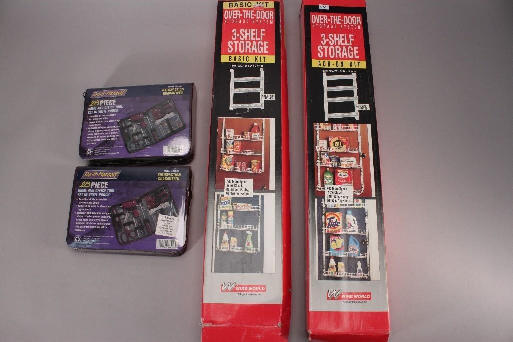 3 Shelf Storage Racks & Tool Sets (3) (1 of 6)