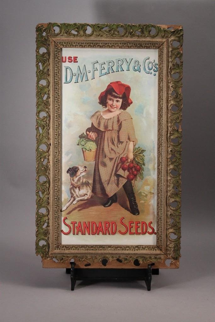 Vintage D.M. Ferry & Co. Seed Co Framed Advertising (1 of 2)