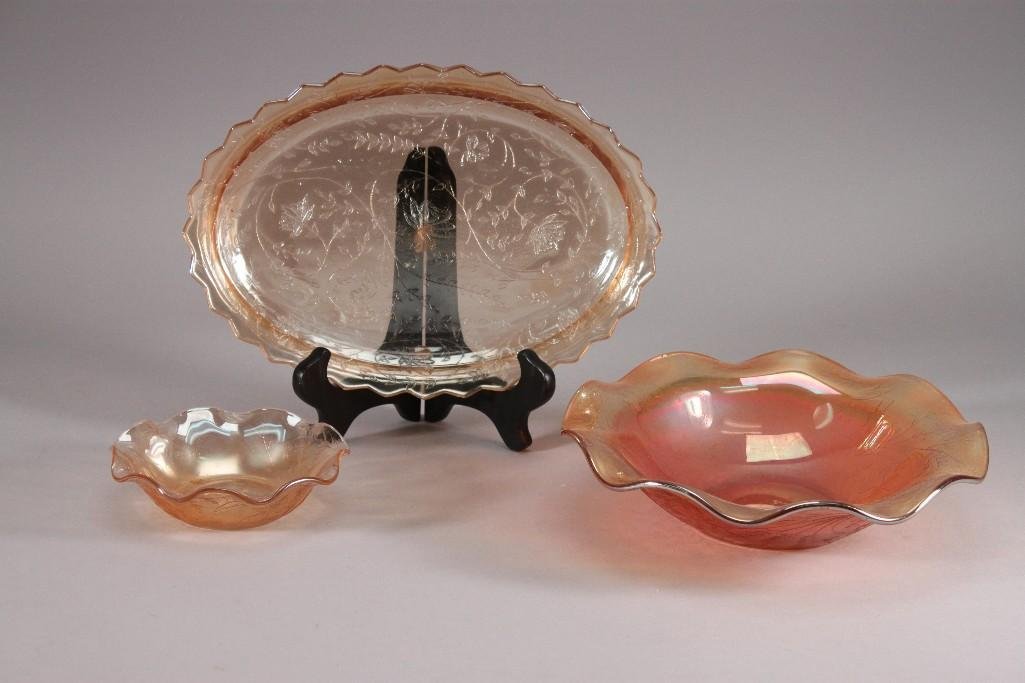 Marigold Carnival Glass Serving Dishes (3) (1 of 7)