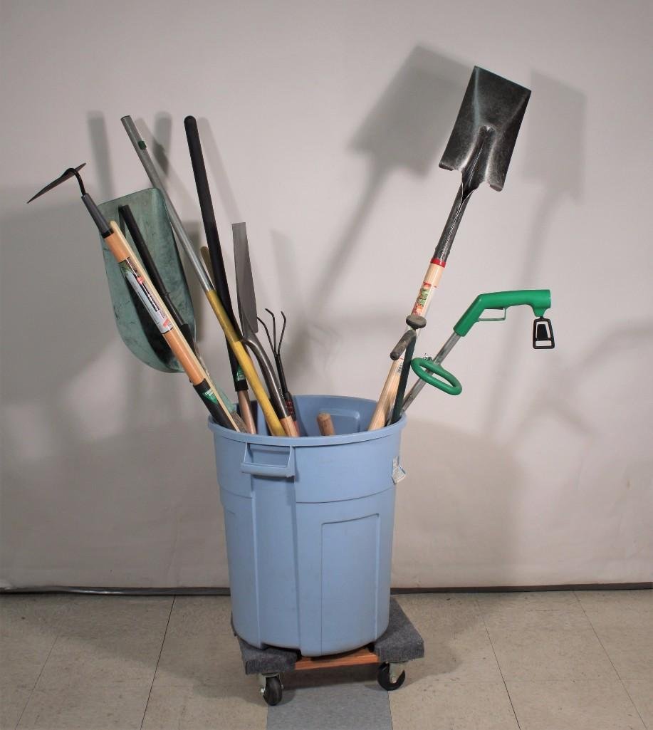 Garden Tools & Trash Can (1 of 5)