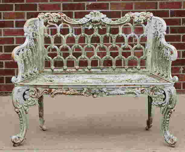 White House Rose Garden Bench A 'WHITE HOUSE ROSE GARDEN' PATTERN IRON BENCH