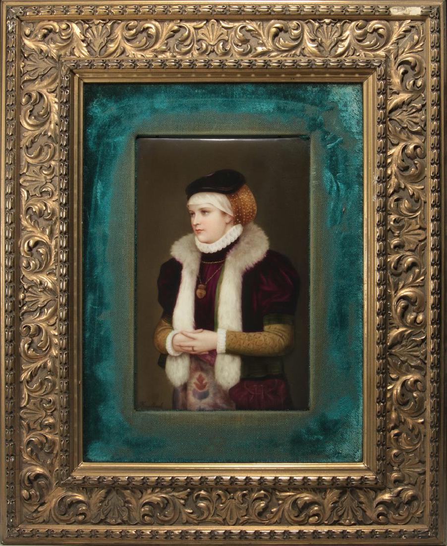 A PAINTED PORCELAIN PLAQUE AFTER KAULBACH (1 of 9)