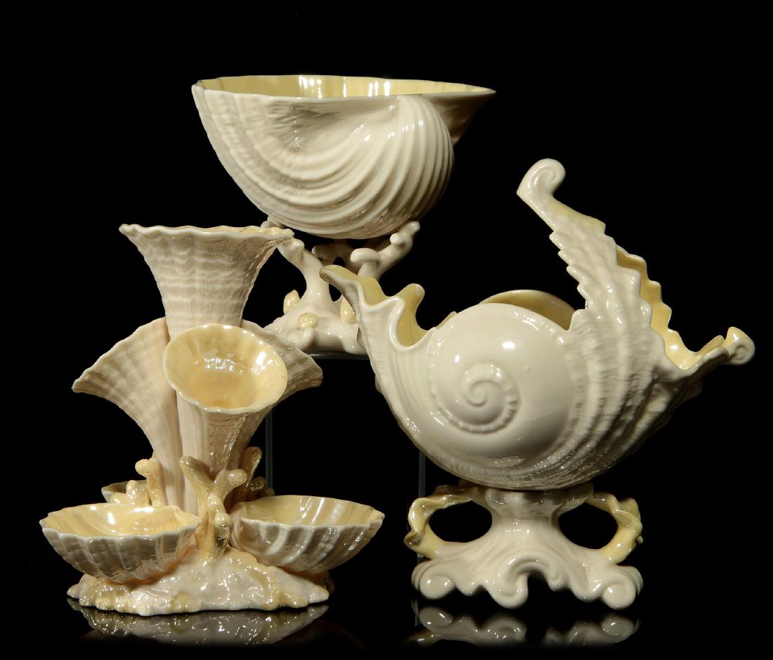 THREE IRISH BELLEEK GREEN MARK ARTICLES (1 of 10)