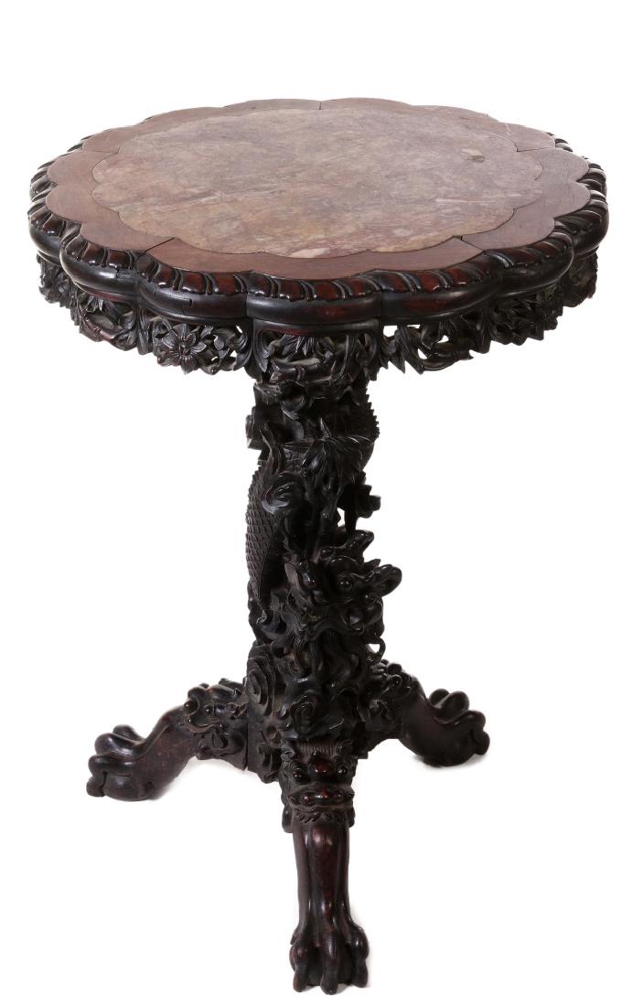 A HIGHLY CARVED CHINESE EXPORT ROSEWOOD TABLE (1 of 10)