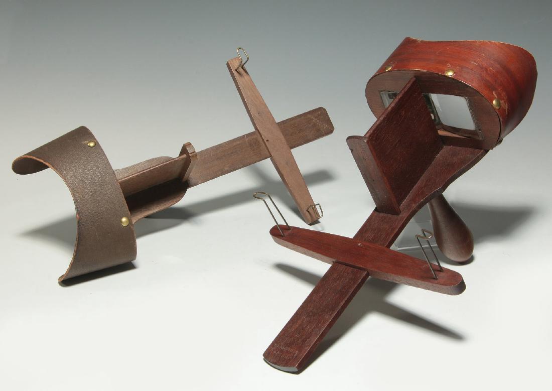 TWO CIRCA 1900 HAND HELD STEREO CARD VIEWERS: Measure 12 inches each. We happily provide seamless in-house packing and shipping services on nearly everything we sell.