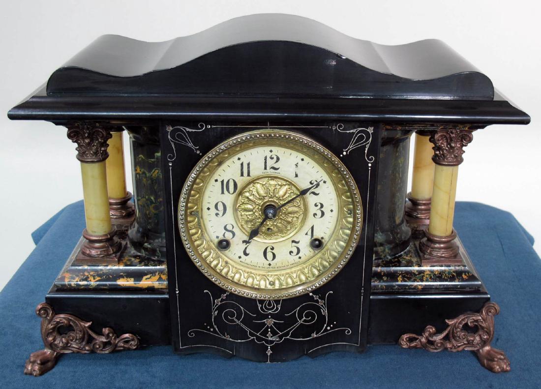 SETH THOMAS ANTIQUE EBONIZED CLOCK (1 of 6)
