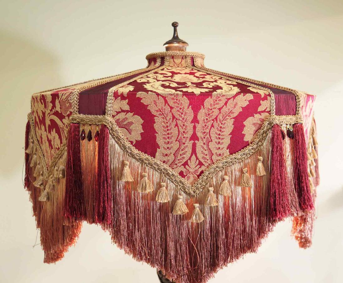 A 20TH CENTURY RED W/ GOLD FRINGE FLOOR LAMP SHADE (1 of 1)