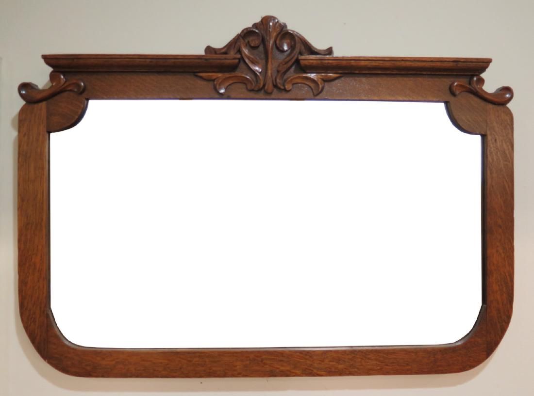 AN ANTIQUE OAK MIRROR (1 of 1)