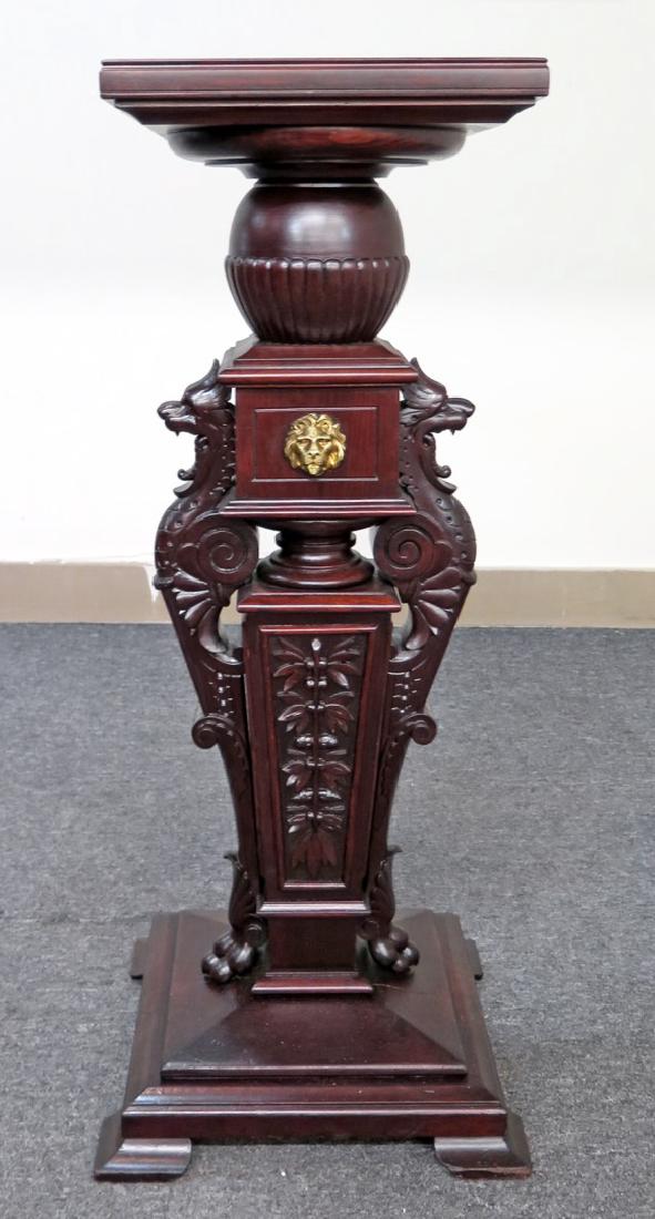 CHERRY DOUBLE GRIFFIN FIGURAL PEDESTAL WITH CLAW FEET (1 of 7)