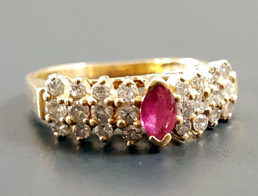 A 14K GOLD LADIES RUBY AND WHITE SAPPHIRE RING (1 of 1)