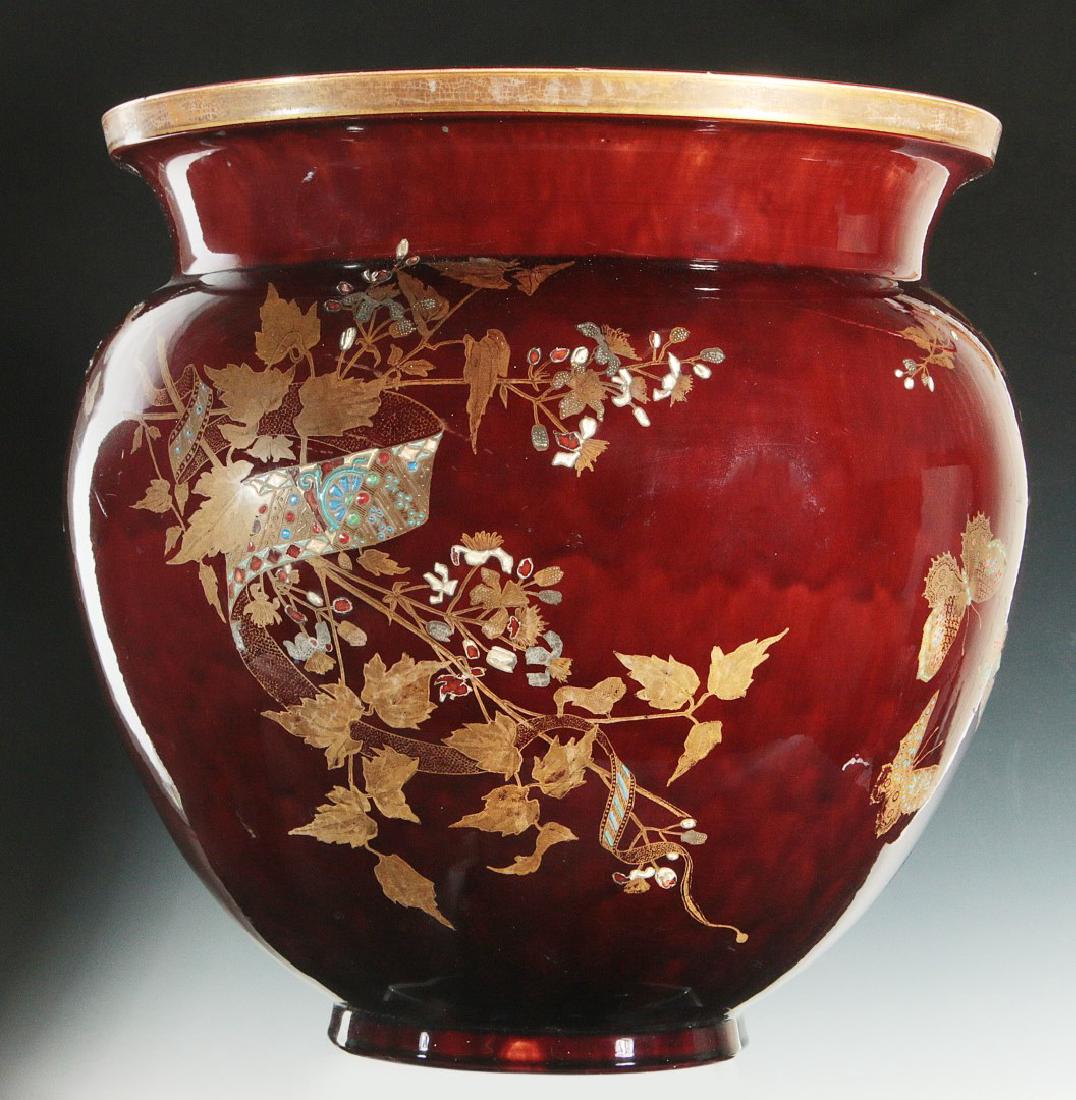 Monumental Sarreguemines French Pottery Fish Bowl