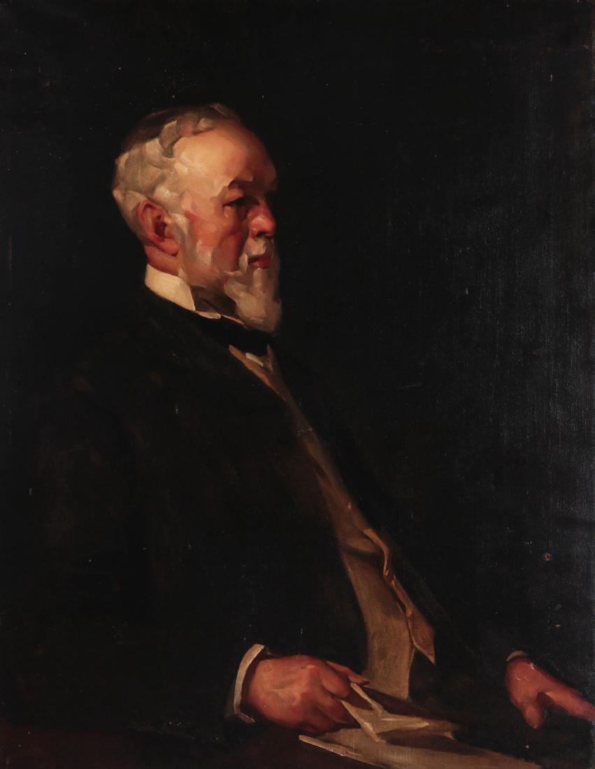 DAVID ALISON (1882-1955) PORTRAIT OF A GENTLEMAN: Oil on canvas, signed upper left and dated 1909, measures 43.5 x 35 inches.