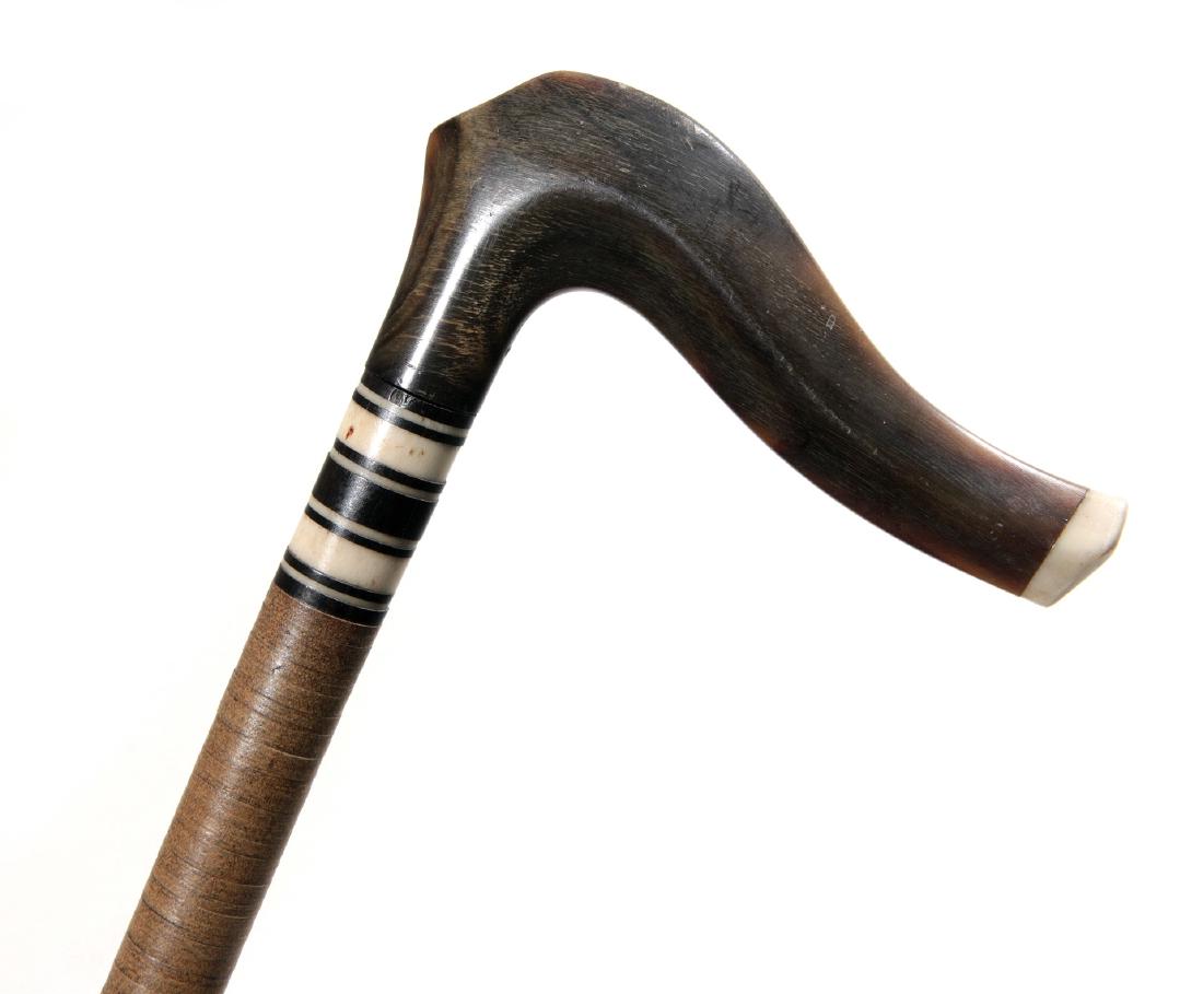 A 19TH CENTURY BALEEN AND MARINE IVORY CANE (1 of 9)