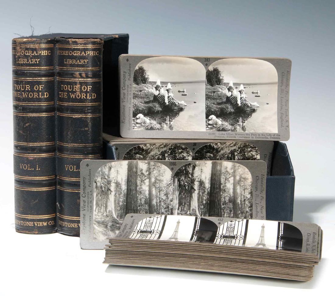KEYSTONE VIEW COMPANY TOUR OF THE WORLD VIEWS: Quantity of 100 real photo stereo views. We happily provide seamless in-house packing and shipping services on nearly everything we sell.