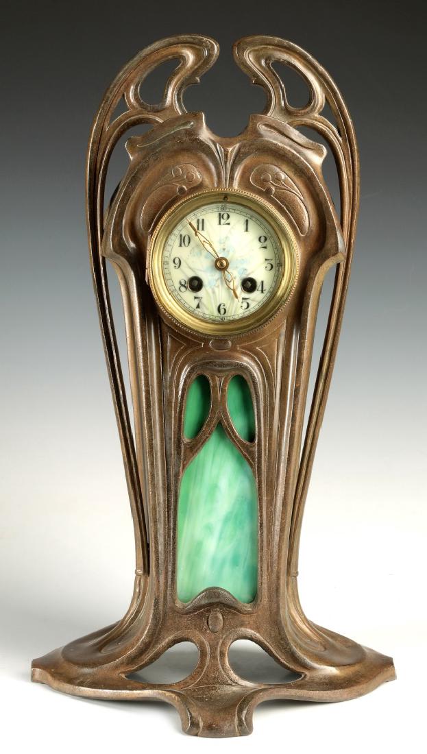 A CIRCA 1900 FRENCH OR AUSTRIAN ART NOUVEAU CLOCK (1 of 10)